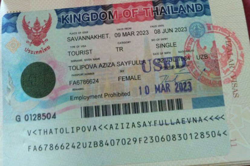 Thai visa sticker
